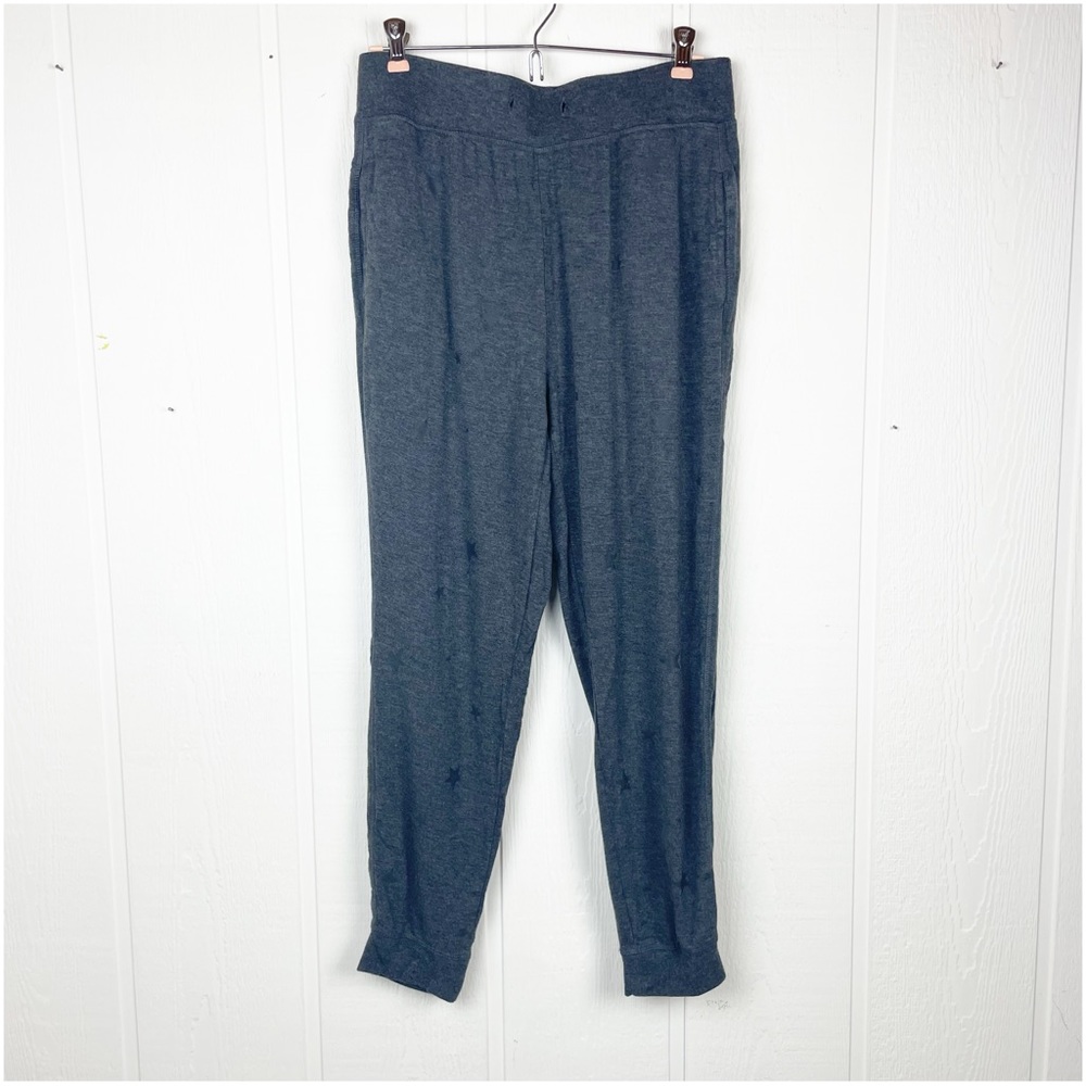Thread & Supply Gray Star Print Jogger Pajama Pants Size Medium